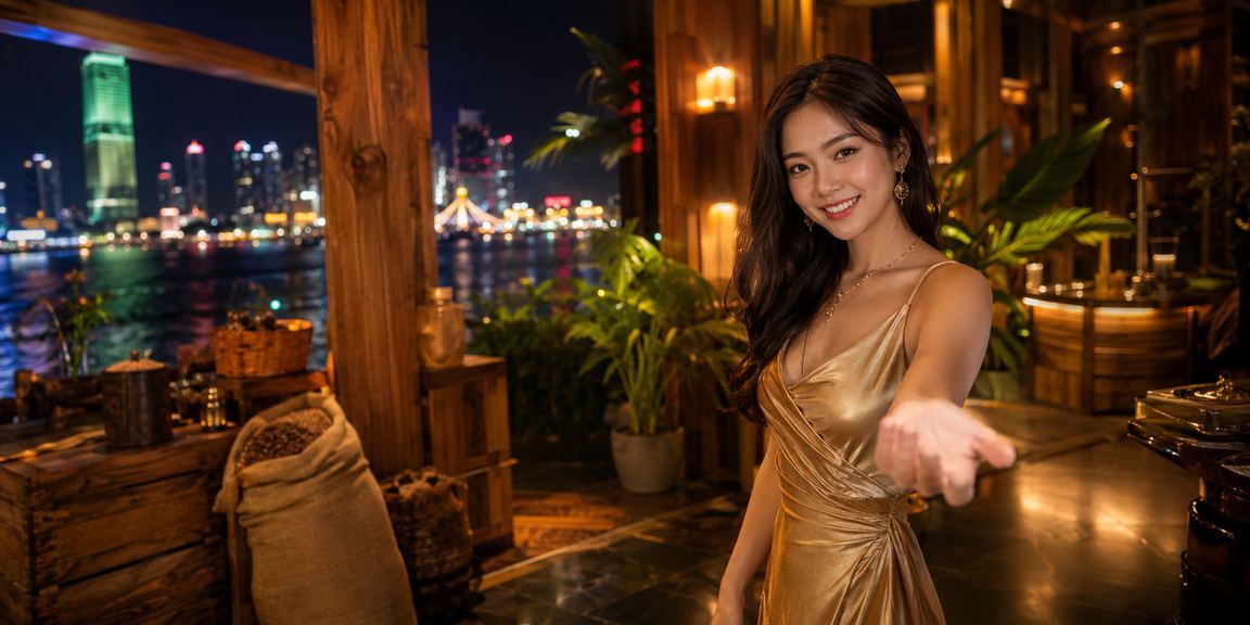 Người dùng thư giãn tại quán cà phê Hồ Chí Minh trong khi chơi casino trực tuyến trên điện thoại