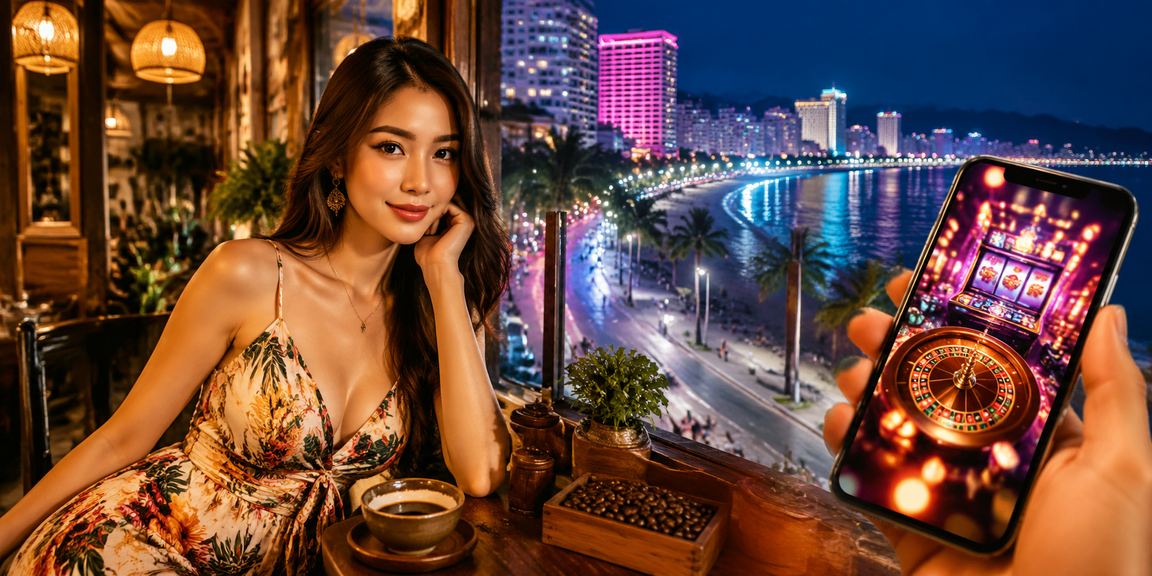 Người dùng trải nghiệm casino di động tại quán cà phê Nha Trang